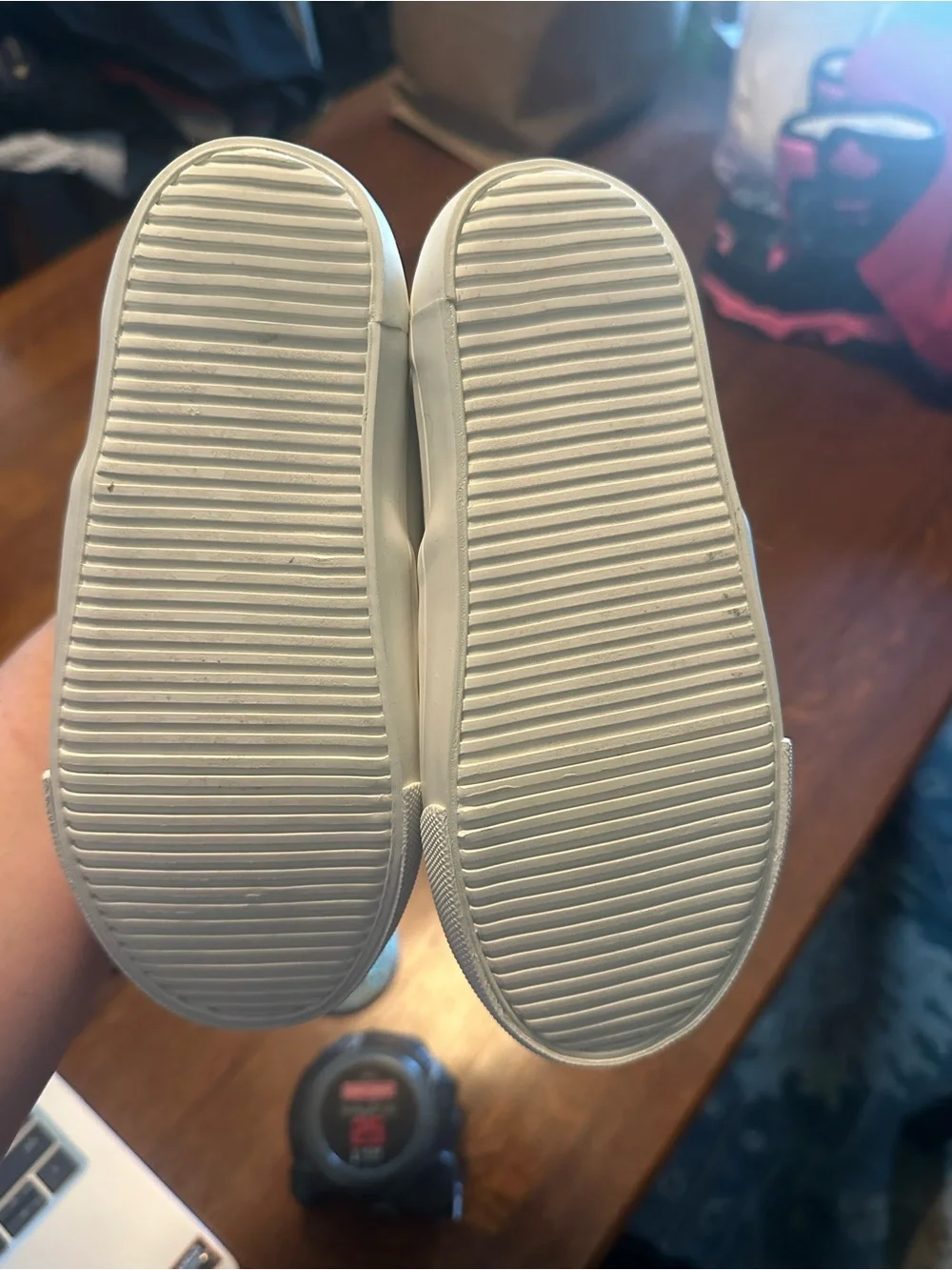 Old Navy White Kids Unicorn Slip-On Sneakers with Pink Accents and Gold Horns